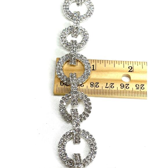 NEW Choker Necklace Clear Rhinestone Circle High End Jewelry M29 - Picture 7 of 7